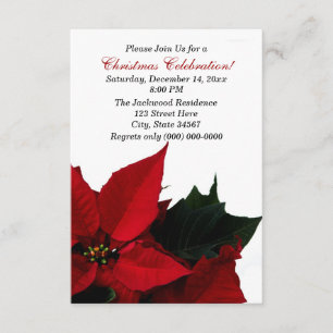 Invitations à la fête de Noël de Poinsettia