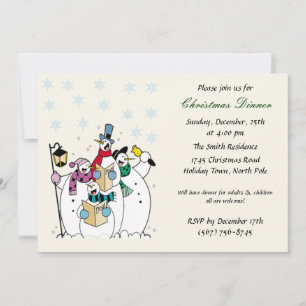 Invitations à la fête de Noël de Snowman