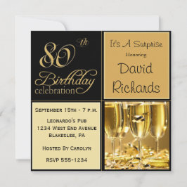 Invitations à la fête de surprise 80e anniversaire