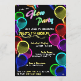 Invitations à la fête des ballons qui brillent