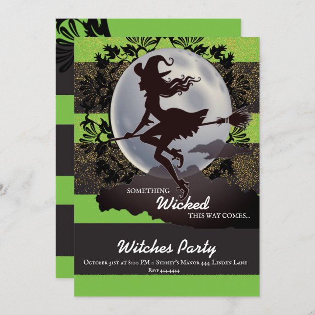 Invitations à la fête d'Halloween (Devant / Derrière)