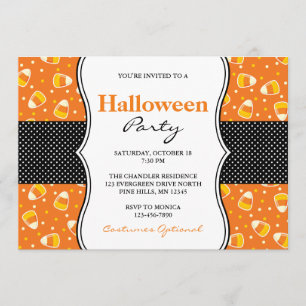 Invitations à la fête d'Halloween Candy Corn