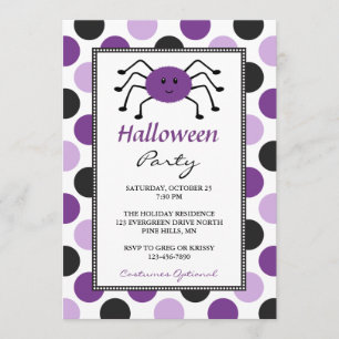 Invitations à la fête d'Halloween de l'araignée vi