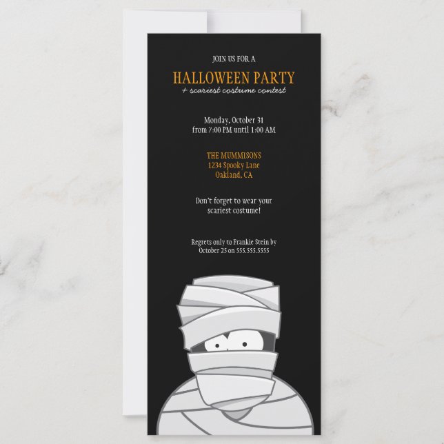 Invitations à la fête d'Halloween pour les enfants (Devant)
