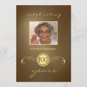 Invitations à la fête du 100e anniversaire - Antiq