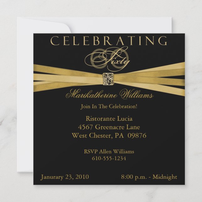 Invitations à la fête du 60e anniversaire Black &  (Devant)