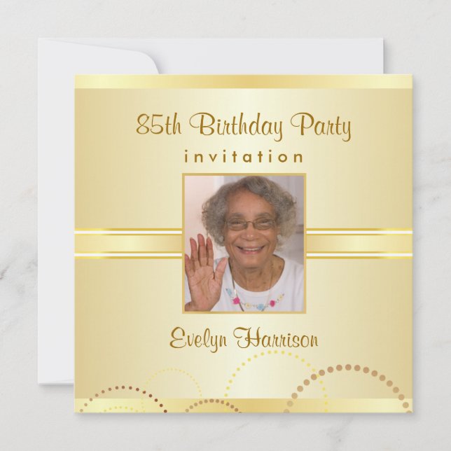 Invitations à la fête du 85e anniversaire - Photo  (Devant)