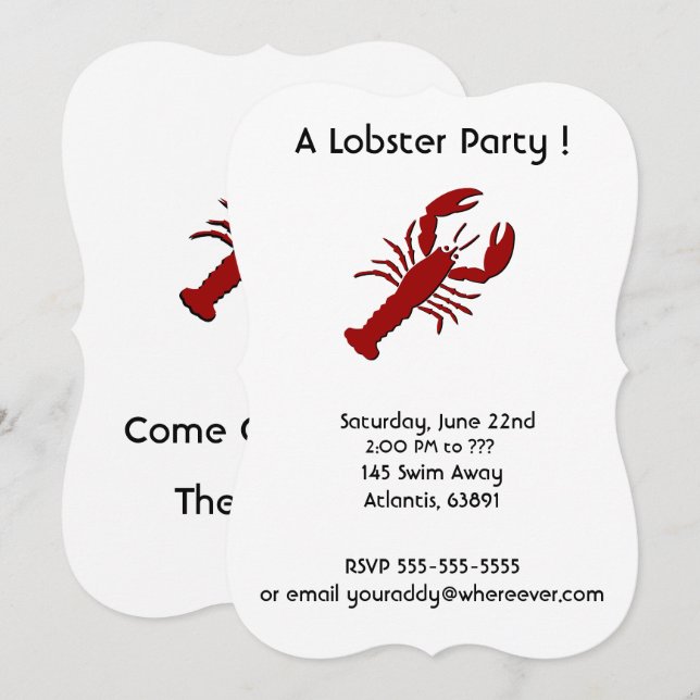 Invitations à la fête du homard (Devant / Derrière)