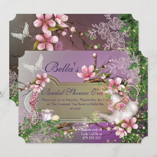 Invitations à la fête du thé Cerry Blossom