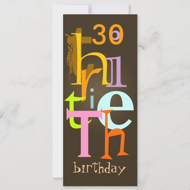 Invitations à la fête du trentième anniversaire (Devant)