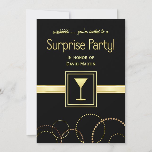 Invitations à la fête surprise - Ssshhh Vous êtes  (Devant)
