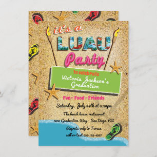 Invitations à la Fête Tropical Beach Luau