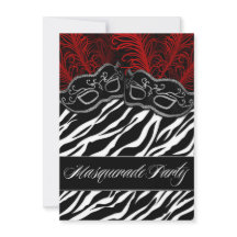Invitations à la mascarade de la fête des zèbres r