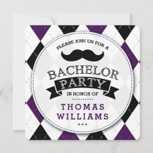 Invitations à la Mustache branchée du Bachelor Par