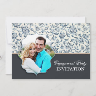 invitations à la partie de fiançailles avec photo