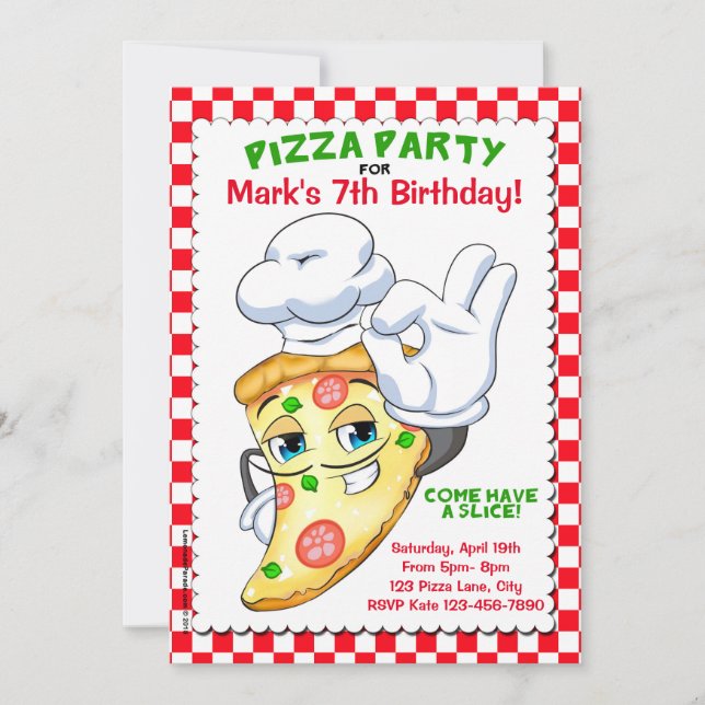 Invitations à la Pizza Slice Pizza (Devant)