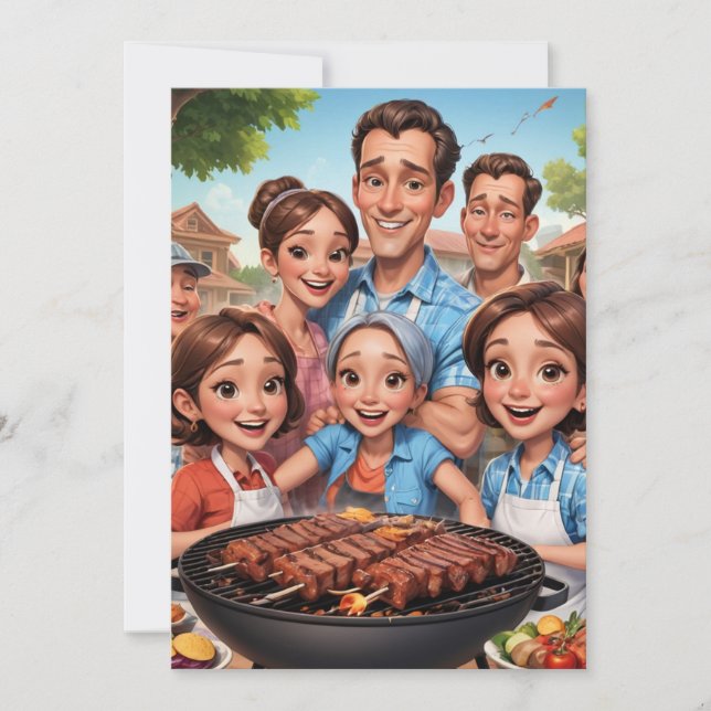 invitations à la réunion familiale Bbq cookie (Devant)