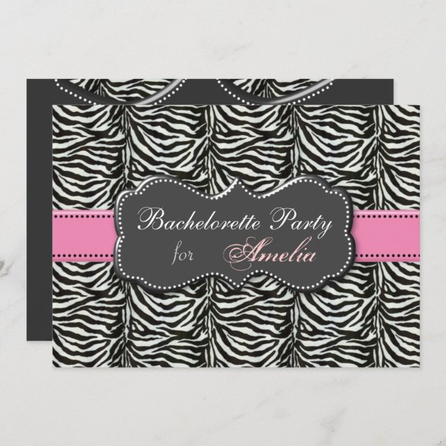 Invitations à la soirée branchée de Bachelorette R (Devant / Derrière)