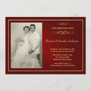 Invitations à l'anniversaire du Mariage Ruby - 40e
