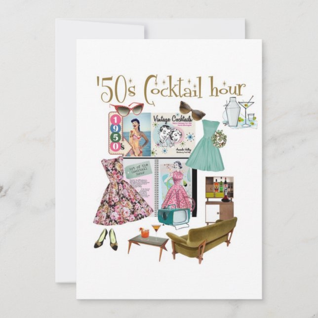 Invitations à l'heure du cocktail les années 50 (Devant)