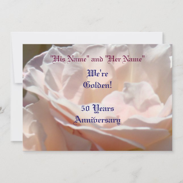 Invitations à l'occasion du 50e anniversaire de la (Devant)