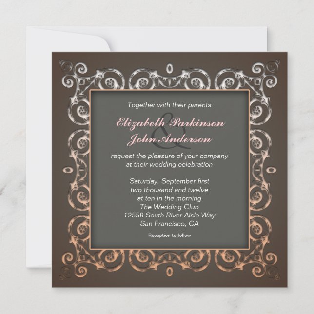 invitations à mariage élégantes (Devant)