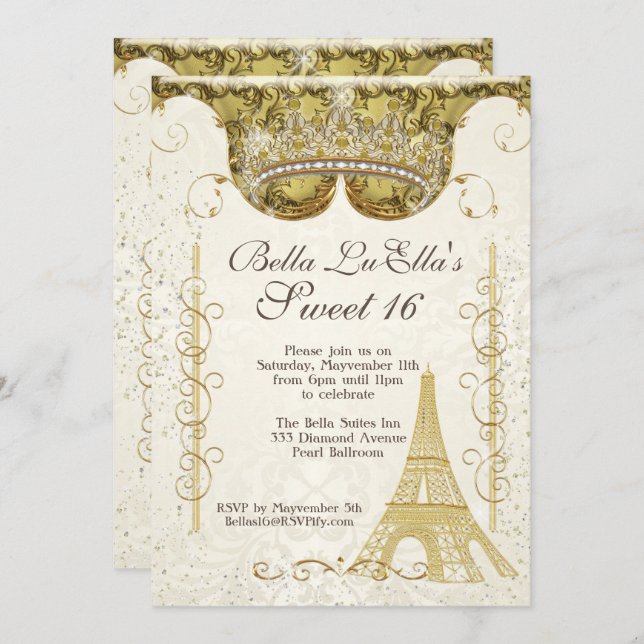 Invitations à Paris Bling (Devant / Derrière)
