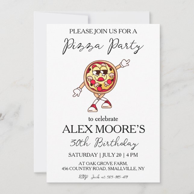 invitations à pizza italienne (Devant)