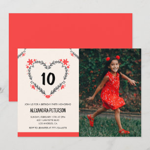 Invitations à ses 10e anniversaire pour son coeur 
