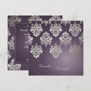 Invitations à un mariage avec des damas ou des pru