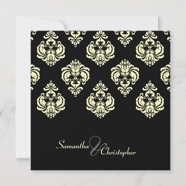 Invitations à un mariage crémeux ou noir (Devant)