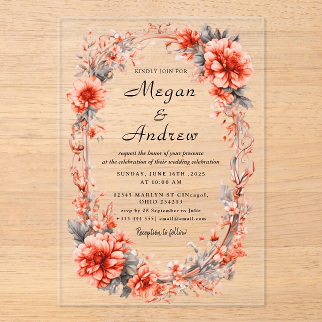 Invitations acryliques mariages (Recto)
