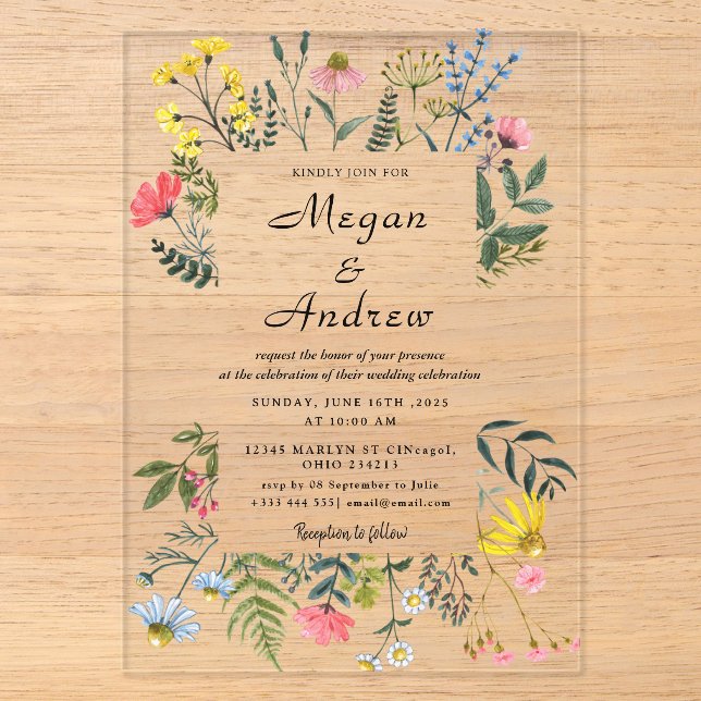 Invitations acryliques mariages (Recto)