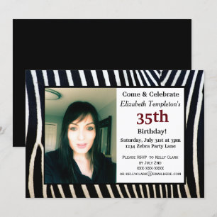 Invitations adultes de photo d'anniversaire de