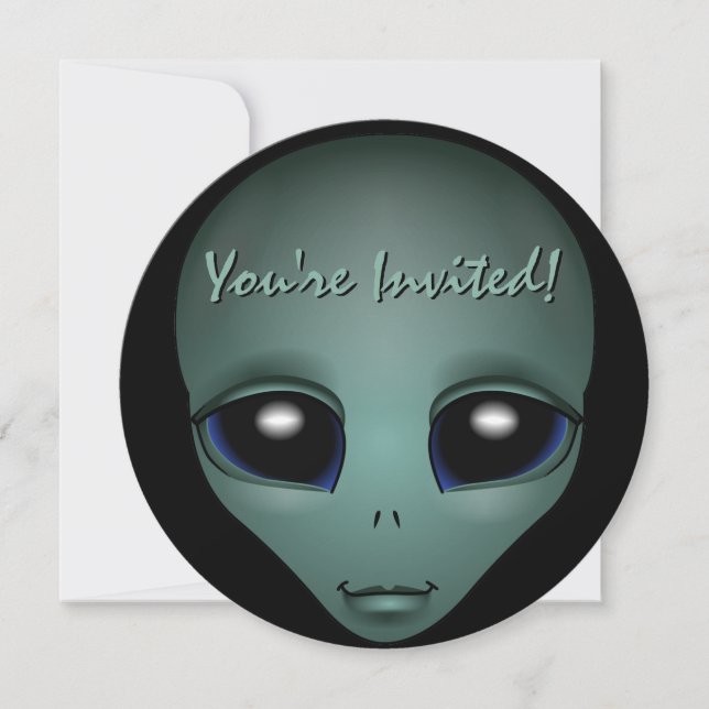 Invitations Aliens personnalisées Cute Alien Art R (Devant)