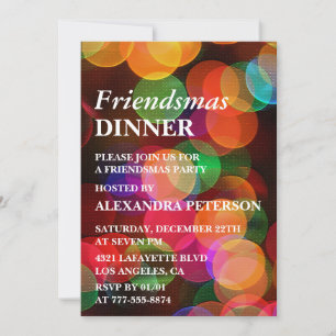 Invitations Ami Dîner Confetti Sparkle