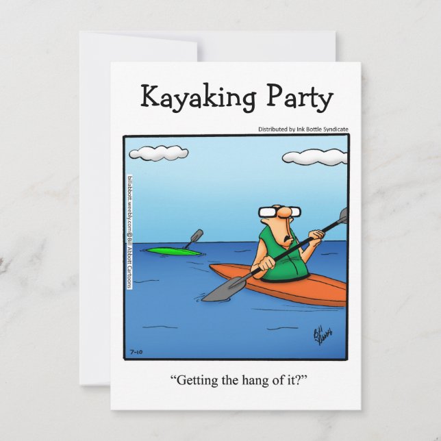 Invitations amusantes de la fête de Kayak (Devant)