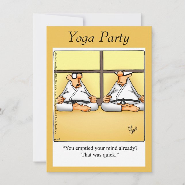 Invitations amusantes de la fête du Yoga (Devant)