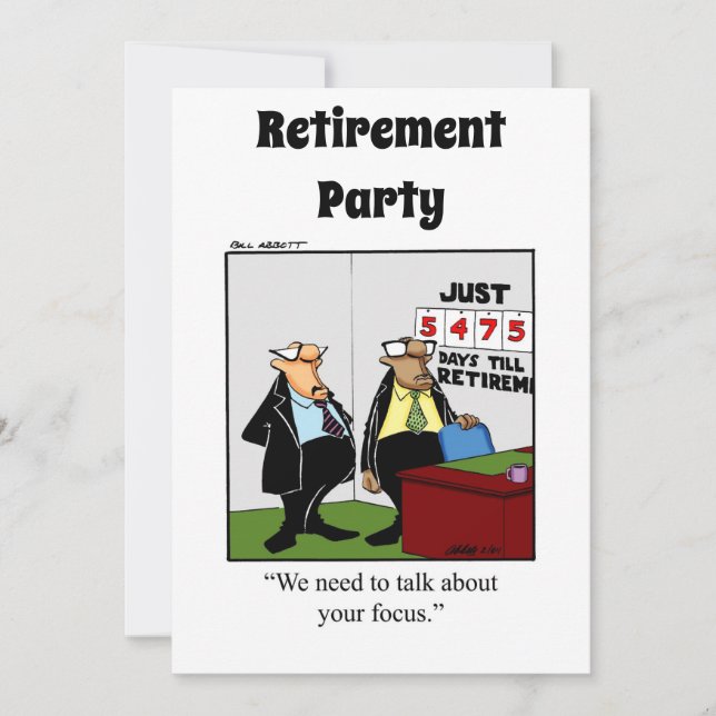 Invitations amusantes de l'Humour de retraite (Devant)