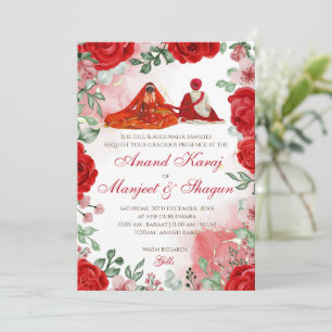 Invitations Anand Karaj et cartes mariages Sikh