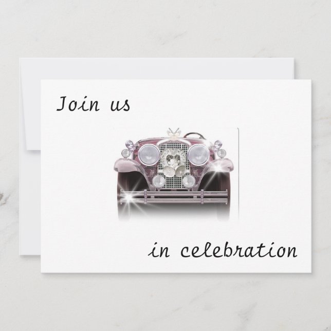 INVITATIONS ANCIENNES SUR LE MARIAGE DE VOITURES (Devant)