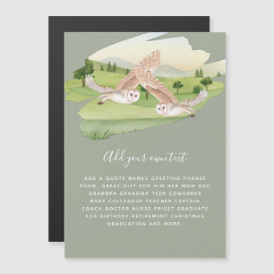 Invitations and Cards featuring OWLS in flight Magnetkarte