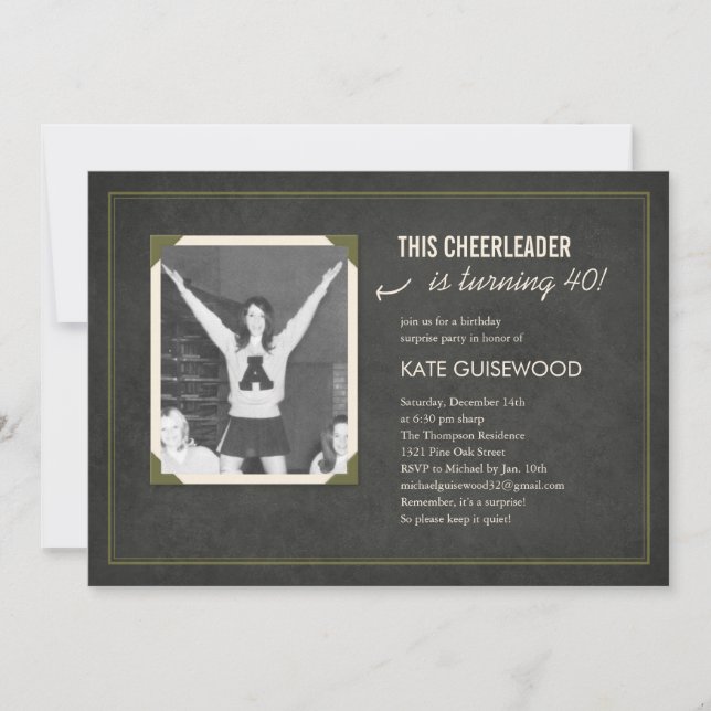 Invitations Anniversaires surprises (Sombre) (Devant)