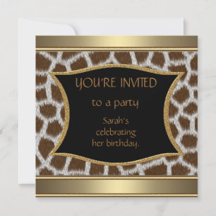 Invitations Annonces Giraffe Gold