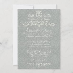 Invitations argentées de luxe simples de mariage