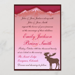 Invitations artistiques de mariage d'orignaux