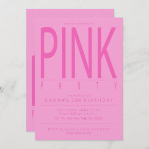 Invitations assez roses de partie