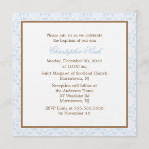 Invitations au baptême des Damas bleues