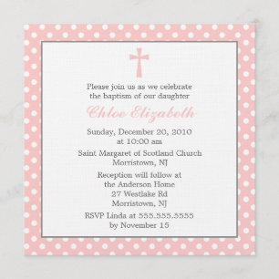 Invitations au baptême Pois