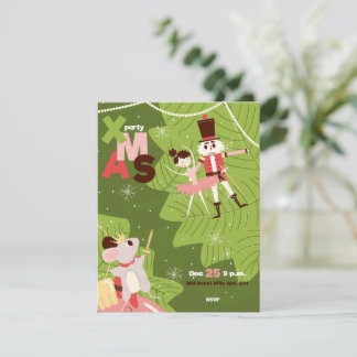 Invitations au brunch de Noël avec la noix de cou